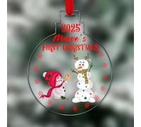 KreateSquare Personalised Christmas Tree Decorations Baubles for Kid's First New Year with Name | Xmas Tree Decoration Hanging Ornaments Personalised Bauble for Xmas Decorations