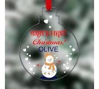 KreateSquare Personalised Christmas Tree Decorations Baubles for Kid's First New Year with Name | Xmas Tree Decoration Hanging Ornaments Personalised Bauble for Xmas Decorations