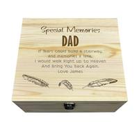 KreateSquare Personalised Father Memory Box Engraved Dad Memorial Wooden Keepsake Box for Bereavement, Remembrance. (Large 28 x 28 x 11)