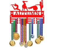 KreateSquare Personalised Gymnastics Medal Hanger | Custom 3-Row Medal Display Rack with Name | Sturdy 3mm Acrylic | Ideal Wall & Bedroom Decoration (Red)