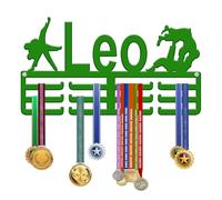 KreateSquare Personalised Medal Hanger for Karate | Strong Trophy Display Rack Made from 3mm Acrylic | 3 Row Medal Holder Personalised with Name | Ideal Wall & Bedroom Decoration (Green)