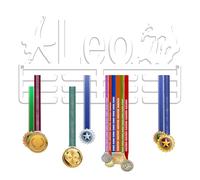 KreateSquare Personalised Medal Hanger for Karate | Strong Trophy Display Rack Made from 3mm Acrylic | 3 Row Medal Holder Personalised with Name | Ideal Wall & Bedroom Decoration (White)