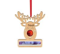 Kreatesquare Personalised Money Holder Wallet Wooden Christmas Ornament with Reindeer, Chocolate Ball Space & Engraved Name | A Thoughtful Way to Gift Love This Holiday Season