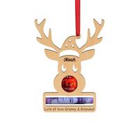 Kreatesquare Personalised Money Holder Wallet Wooden Christmas Ornament with Reindeer, Chocolate Ball Space & Engraved Name | A Thoughtful Way to Gift Love This Holiday Season