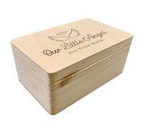 KreateSquare Personalised Wooden Keepsake Box for Newborn Baby Memory - Laser Engraved with Any Name and Date Baby Boy or Girl - Ideal Memory Box for Keepsakes and Christmas Eve (21 X 12 X 9 Cm)