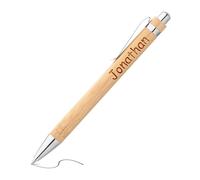 KreateSquare Personalised Wooden Pen Gift, Engraved with Text Bamboo Ballpoint Pens - Ideal for Fathers, Teachers, Grandad, Graduation Gift 1 Pcs (Font Style 3)