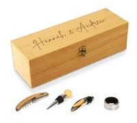 KreateSquare Personalised Wooden Wine Gift Box, Engraved for Birthday, Wedding, Anniversary or Special Occasions,Elegant Design with Hinge Lid, Ideal for Wine, Champagne or Prosecco Bottles (Design 4)