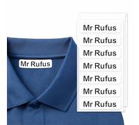 KreateSquare Personalized Iron on Name Tags Clothing Labels 100pcs | Customizable Kids Name Tag Stickers with Cute Symbols | Gentle with Kids Skin | Suitable for School Uniform, Office Tags - Black