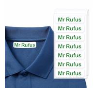 KreateSquare Personalized Iron on Name Tags Clothing Labels 50pcs | Customizable Kids Name Tag Stickers with Cute Symbols | Gentle with Kids Skin | Suitable for School Uniform, Office Tags - Green