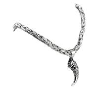 KREATIONS Byzantine Byzantine Chain for Men with Solid Wolf Head Pendant, Klein, Non-precious metal, No Gemstone