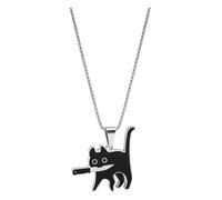 KREATIONS Creative Cat Pendant with Knife, Necklace, S