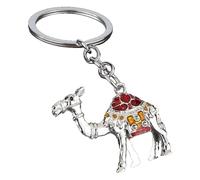 KREATIONS Desert Camel Keyring, White + Red, S