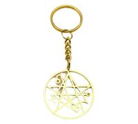KREATIONS H.P. Lovecraft Cthulhu Mythos Necronomicon Seal Keyring, Gold A, S