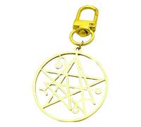KREATIONS H.P. Lovecraft Cthulhu Mythos Necronomicon Seal Keyring, Gold B (Alloy Buckle), S