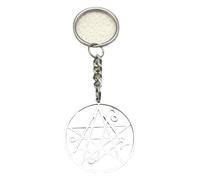 KREATIONS H.P. Lovecraft Cthulhu Mythos Necronomicon Seal Keyring, Silver A, S