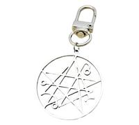 KREATIONS H.P. Lovecraft Cthulhu Mythos Necronomicon Seal Keyring, Silver B (alloy buckle), S