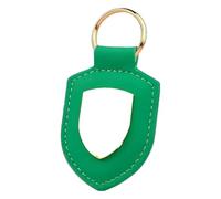 KREATIONS Luxury Car Logo Keyring PU Leather with Shield, Green-green, S