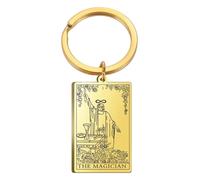 KREATIONS Square Tarot Card Keyring for Car & Backpack, Tarot Cards 015, S