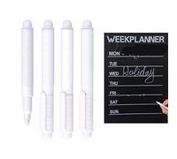 Kreativ 3pcs Wtite Liquid Chalk Marker Pen Chalkboard Dust-Free Wet Erase Paint Pens for Blackboard Bistro Menu Glass Kitchen Blackboard Labels Mirror U0026 Random Durable and N