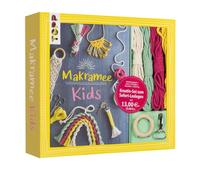 Kreativ-Set Makramee Kids: Buch mit Grundlagen und Anleitungen für tolle Makramee-Projekte, Garn in 4 Farben, Holzring und Schlüsselanhänger für Regenbogen und Schlüsselanhänger (Buch plus Material)