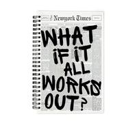 KREATIVE A5 Spiral Notebook 80 Pages Motivational Daily Journal Notepad (Black & White, WHAT IF IT ALL WORKS OUT)