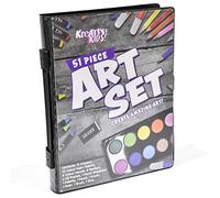 Kreative Kids 51 Piece Craft and Art Set - Colouring Kit with Crayons and Watercolour Paint