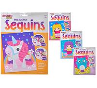 Kreative Kids TY2056 Peel & Stick Sequins (4 Assorted) In Hanging Bag, 23 x 18 x 0.3 cm