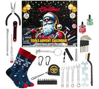KreativeKraft Advent Calendar 2025, Hand Tool Sets for Men, with Torch Pliers Screwdriver Wrench Cable Ties, Christmas Countdown, Gifts for Him