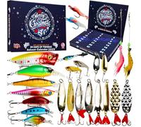 KreativeKraft Advent Calendar 2026, 24 Fishing Lures | Assorted Fishing Tackle Lure, Christmas Countdown Calendar for Men, Fishermen Xmas Gifts