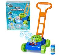 KreativeKraft Bubble Machine Lawn Mower Toy, Push Along Soapy Solution Included, Gift Idea For Kids From Age 5, Garden Games for Kids