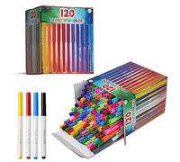 KreativeKraft Colouring Pens Set of 120 Felt Tip Pens - Colouring Pens for Kids, Teens and Adults - 30 Colours - Art Supplies, School Supplies - Markers for Kids Age 3+