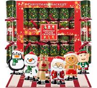 KreativeKraft Luxury Pop Christmas Crackers, Pack of 6 Deluxe Xmas Crackers, Family-Friendly Novelty Xmas Gifts, Fun Party Table & Christmas Decorations (Multi Wind Up Toys)