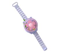Kreativer Comic-Design Armbanduhr Ventilator, Tragbarer Ventilator, Persönliches Stylisches Handfreies Kühlsystem Für Kinder Mädchen Schüler Drinnen Draußen Unterwegs Zuhause Familie Freunde, purple