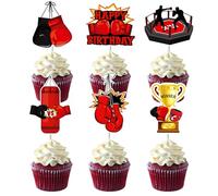 Kreatwow Boxing Cake Topper Decorations 36PCS Boxing PLlayer Birthday Cake Topper Boxing Wrestling Party Supplies for Gloves Sports Boxing Party Fight Wrestler Baby Shower 1st 2nd 3rd Birthday
