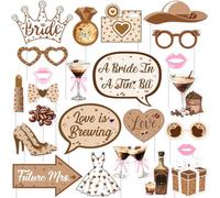 Kreatwow Martini Bachelorette Party Decorations 24Pcs Espresso Martini Party Photo Props Espresso Martini Bow Love is Brewing Bridal Shower A Bride in A Tini Bit Decor for Bachelorette Birthday