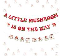 Kreatwow Mushroom Baby Shower Decorations A Little Mushroom is on The Way Banner Vintage Mushroom Garland Woodland Mushroom Theme Baby Shower Decorations Fairy Forest Wild Mushroom Gender Reveal Party