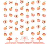 Kreatwow Peach Party Banner Hanging Streamer 8Pcs One Sweet Peach Birthday Decoration Little Peaches Baby Shower Decoration Sweet As A Peach Party Decor Fruit Banner for Birthday Wedding Bachelorette