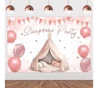 Kreatwow Sleepover Party Backdrop for Girls 4.92 * 3.28 ft Rose Gold Sleepover Party Decorations Rose Gold Pillow Pajama Decor Pink Slumber Bachelorette Pillow Fight Teens Birthday Girls Night