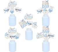 Kreatwow Vintage Airplane Baby Shower Decorations 24Pcs Airplane Party Centerpiece Stick Landing Soon Baby Shower Decorations Plane Aircraft Aviator Party Adventure Awaits Decoration for Pregnancy