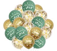 Kreatwow Youth Consecration Decoration 36 Pieces Youth Consecration Balloons Finally Adult Party Decoration Green All the Best for Youth Consecration Decoration Green Gold Balloons for Young Girls