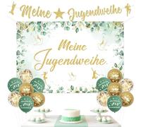 Kreatwow Youth Consecration Decorations My Youth Consecration Banner Finally an Adult Backdrop Banner Finally an Adult Party Decorations Green Balloons for Young Girls Teenagers My Youth Consecration