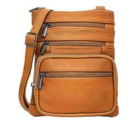 Krediz Genuine Leather Crossbody Bags, Light Brown, The Standard - 4-Zip
