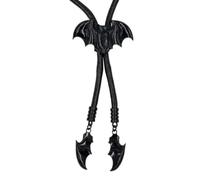 kreepsville 666 Bat Black Bolo Tie Western Cowboy Necktie Gothic Rodeo
