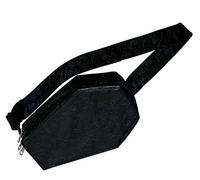 Kreepsville 666 Coffin Hip Pouch! Vegan Leather Fanny Pack! Design With Spooky Embossed Graphics! Black Leather Waist Bag!, Black, One Size, Fanny Pack