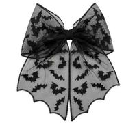 kreepsville 666 Hair Bow - Black Bat Lace Gothic Halloween Hair Clip Accessory
