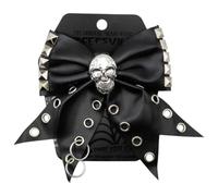 Kreepsville 666 Hair Bow Skull Punk Stud Vegan Leather Gothic Barrette Clip