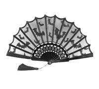 kreepsville 666 Hand Fan - Gothic Bat Lace, Folding Fan for Ghoulish Glamour
