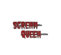 kreepsville 666 Scream Queen Hair Slides Red Glitter Enamel Gothic Accessories