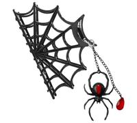 Kreepsville Web Claw Clip - Spider Charm Gothic Halloween Hair Accessory, Black,
