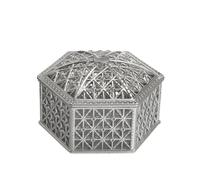 Kreeqe 12 Pack Exquisite European Openwork Metal Coated Candy Boxes, Valentine's Day and Wedding Gifts, Sweet Hearts Storage Gift (LH-5890-Silver, M)